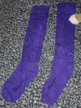 Womens Purple Wrangler Cowgirl Long Socks